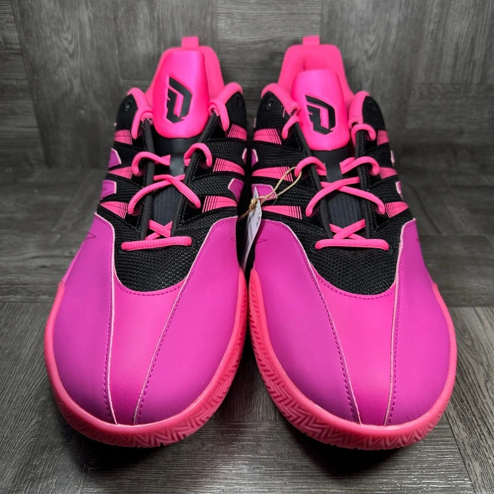 Adidas Dame Certified 3 Mens Size 18 Pink Black Basketball Sneakers NEW JI1545